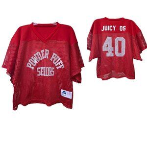 Vintage 90s Football Jersey XL Cropped Mesh Powder Puff Pride Costume Cosplay